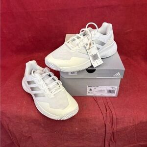 Adidas White and Gray Athletic Shoes